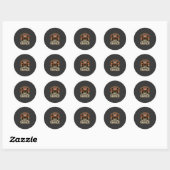Halloween Gamer King Retro Controller Ontwerp Ronde Sticker (Vel)