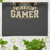 Halloween Gamer King Retro Controller Ontwerp Theedoek (Gevouwen)