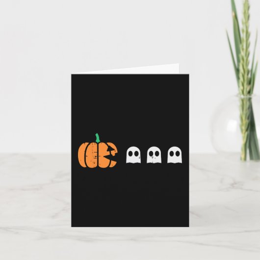 Halloween Gamer Pompoen Eten Spook Kostuum Mannen  Kaart (Voorkant)