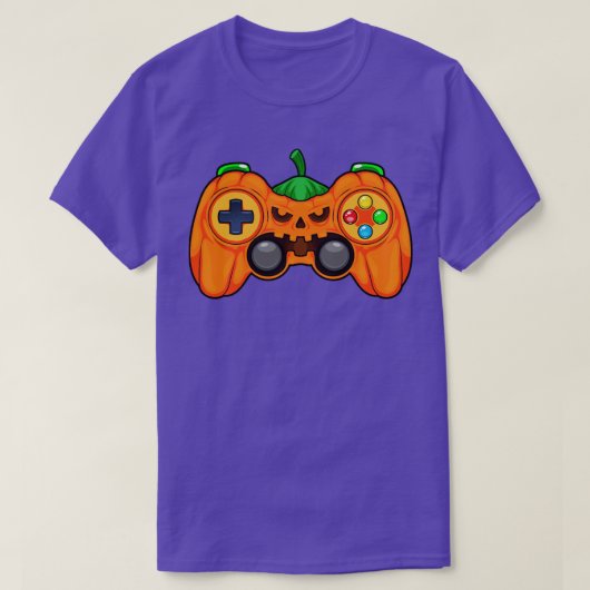 Halloween Gamer Pumpkin Controller Video Gamer Kin T-shirt (Design voorkant)