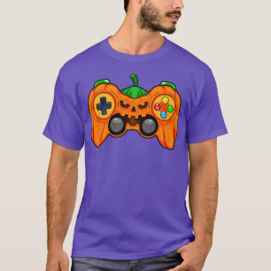 Halloween Gamer Pumpkin Controller Video Gamer Kin T-shirt
