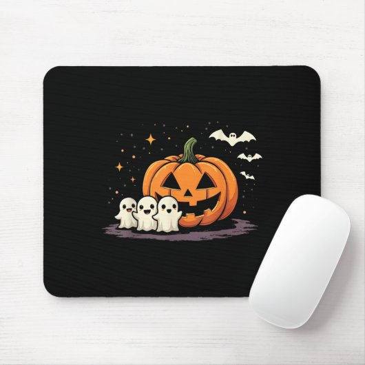 Halloween Gamer Pumpkin Eating Ghost Costume Men B Muismat (Met muis)