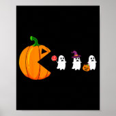 Halloween Gamer Pumpkin Eating Ghost Costume Men B Poster (Voorkant)