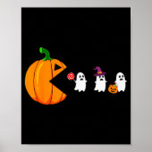 Halloween Gamer Pumpkin Eating Ghost Costume Men B Poster (Voorkant)