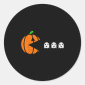 Halloween Gamer Pumpkin Eating Ghost Costume Men B Ronde Sticker (Voorkant)