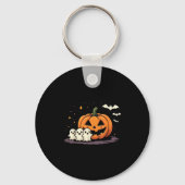 Halloween Gamer Pumpkin Eating Ghost Costume Men B Sleutelhanger (Voorkant)