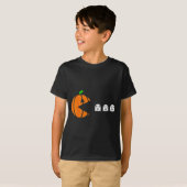 Halloween Gamer Pumpkin Eating Ghost Costume Men B T-shirt (Voorkant volledig)