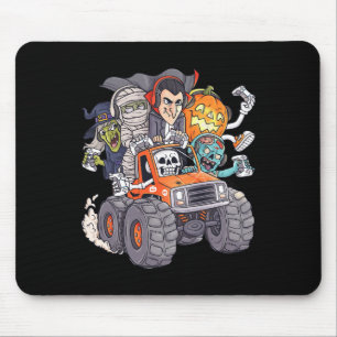 Halloween Gamer Skeleton Zombie Monster Truck Boys Muismat