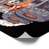 Halloween Gamer Skeleton Zombie Monster Truck Boys Poster (Hoek)