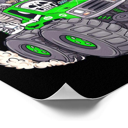 Halloween Gamer Skeleton Zombie Monster Truck Boys Poster (Hoek)