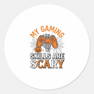 Halloween Gamer Vaardigheden Zijn Schrikbarend Vin Ronde Sticker