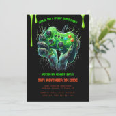 Halloween Gamer Verjaardagsfeestje Uitnodiging (Staand voorkant)
