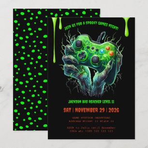 Halloween Gamer Verjaardagsfeestje Uitnodiging