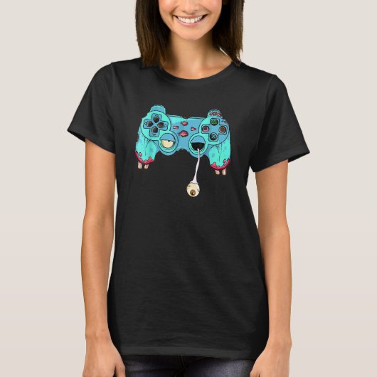 Halloween Gamer Zombie Controller Videospel Kinder T-shirt (Voorkant)