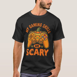 Halloween-gameskills zijn eng controllerontwerp t-shirt