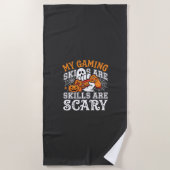 Halloween-gameskills zijn eng spookbesturing strandlaken (Voorkant)
