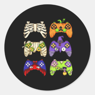 Halloween Gaming Controller Mannen Jongens Kinder Ronde Sticker