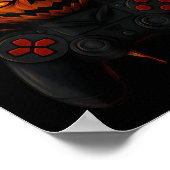 Halloween Gaming Controller Soky Pumpkin Gamer Boy Poster (Hoek)