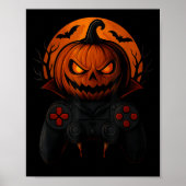 Halloween Gaming Controller Soky Pumpkin Gamer Boy Poster (Voorkant)