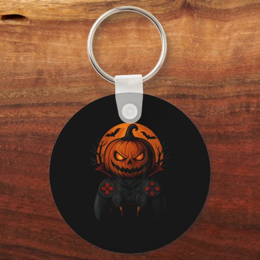 Halloween Gaming Controller Soky Pumpkin Gamer Boy Sleutelhanger (Voorkant)