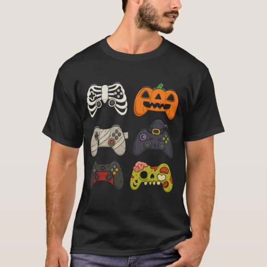 Halloween Gaming Controllers Grappige Spooky Gamer T-shirt (Voorkant)
