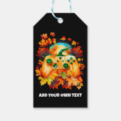Halloween gaming, pompoen controller, horror cadeaulabel (Achterkant)