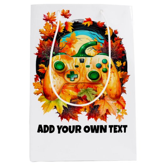 Halloween Gaming, Pumpkin Controller, Oranje Herfs Medium Cadeauzakje (Voorkant)