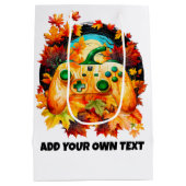 Halloween Gaming, Pumpkin Controller, Oranje Herfs Medium Cadeauzakje (Achterkant)