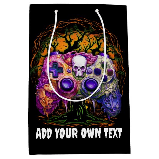 Halloween Gaming, Spooky Controller, Creepy Party Medium Cadeauzakje (Voorkant)