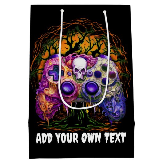Halloween Gaming, Spooky Controller, Creepy Party Medium Cadeauzakje (Achterkant)