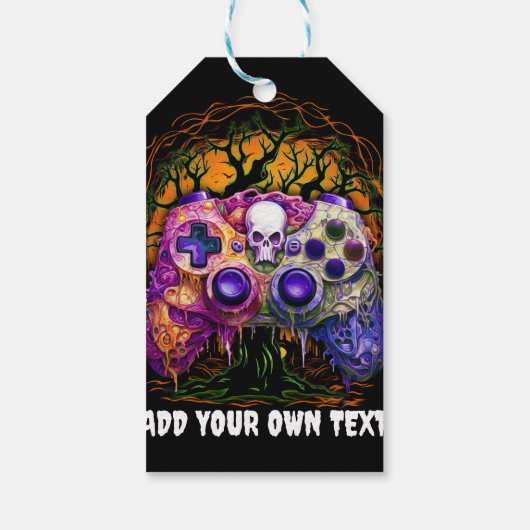 Halloween Gaming, Spooky Controller, Skull Sinaasa Cadeaulabel (Achterkant)
