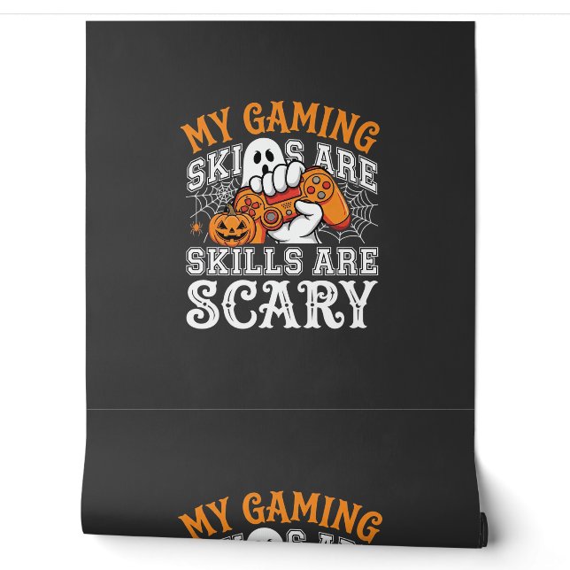 Halloween-gamingvaardigheden zijn eng spookcontrol behang (Afrollen)