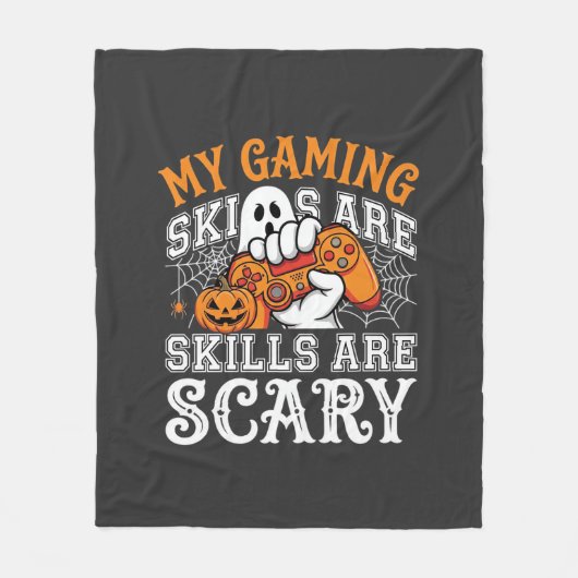 Halloween-gamingvaardigheden zijn eng spookcontrol fleece deken (Voorkant)
