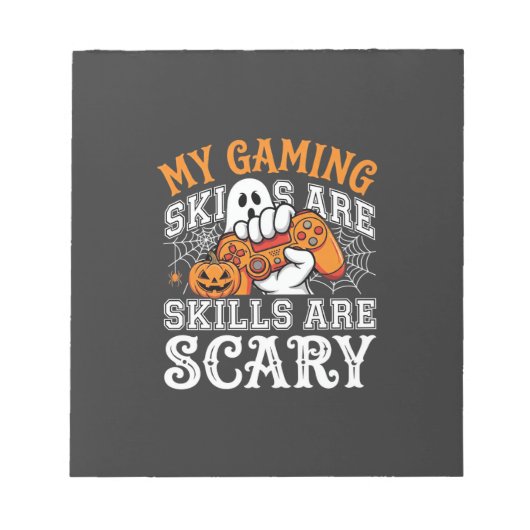 Halloween-gamingvaardigheden zijn eng spookcontrol notitieblok (Voorkant)