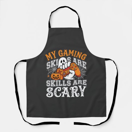 Halloween-gamingvaardigheden zijn eng spookcontrol schort (Voorkant)