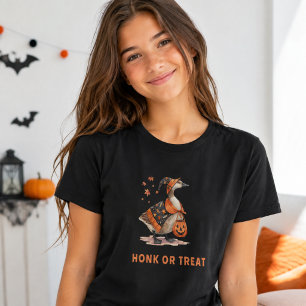 Halloween Gans Toeter of Snoep Grappige Vrouw T-shirt
