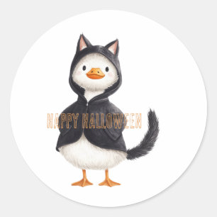 Halloween Gans Zwarte Kat Ronde Sticker