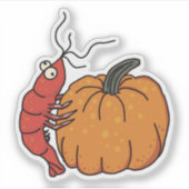 Halloween garnalen op een pompoen Sticker (Voorkant)