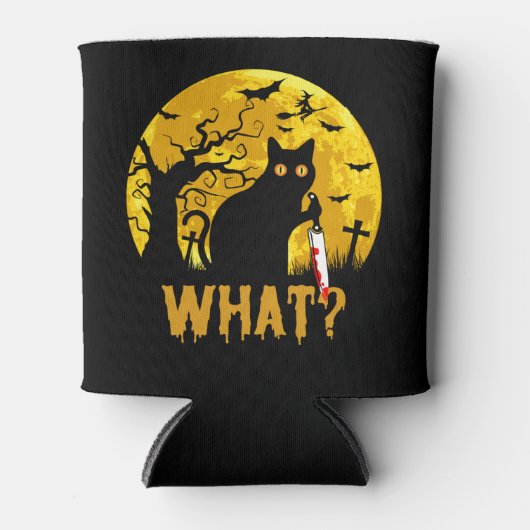 Halloween Gato Negro What? Blikjeskoeler (Voorkant)