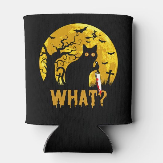 Halloween Gato Negro What? Blikjeskoeler (Achterkant)