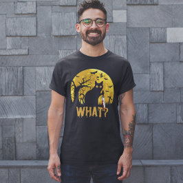 Halloween Gato Negro What? T-shirt