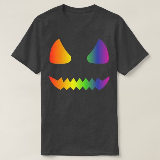 Halloween Gay Lesbians Pride Pumpkin Face LGBTQ Pr T-shirt (Design voorkant)