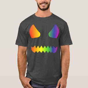 Halloween Gay Lesbians Pride Pumpkin Face LGBTQ Pr T-shirt