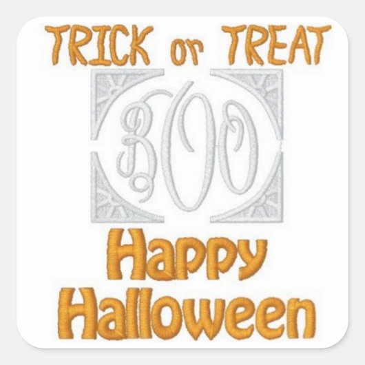 Halloween (geborduurde-look) Sticker (Voorkant)