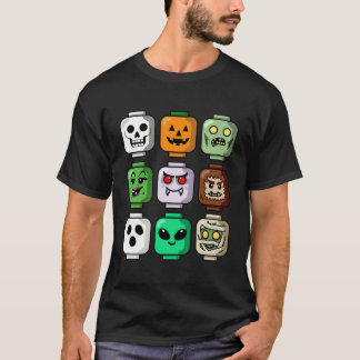 Halloween gebouw bakstenen hoofd pompoen geest zom t-shirt