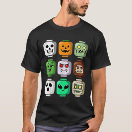 Halloween gebouw bakstenen hoofd pompoen geest zom t-shirt