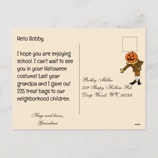  Halloween Gedicht Heks Custom Bericht Feestdagenkaart (Achterkant)