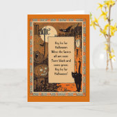 Halloween gedicht Kaart met  tekst (Gele Bloem)