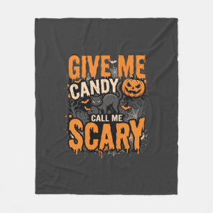 Halloween Geef Me Snoep Angstaanjagende Kat Fleece Deken