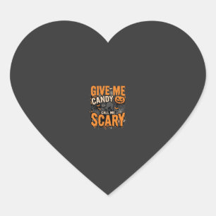 Halloween Geef Me Snoep Angstaanjagende Kat Hart Sticker